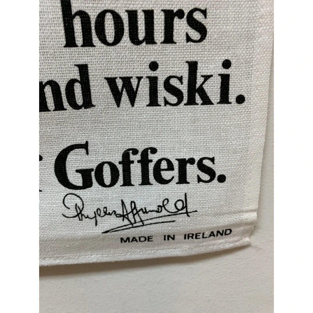 Vintage Irish Linen The Ancient Game of Golf Tea Towel Wall Hanging